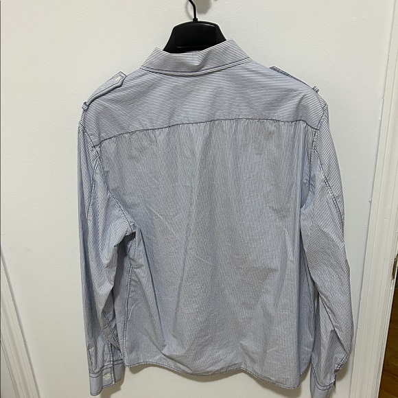 Helmut Lang Blue and White Striped Shirt - Picture 3 of 5